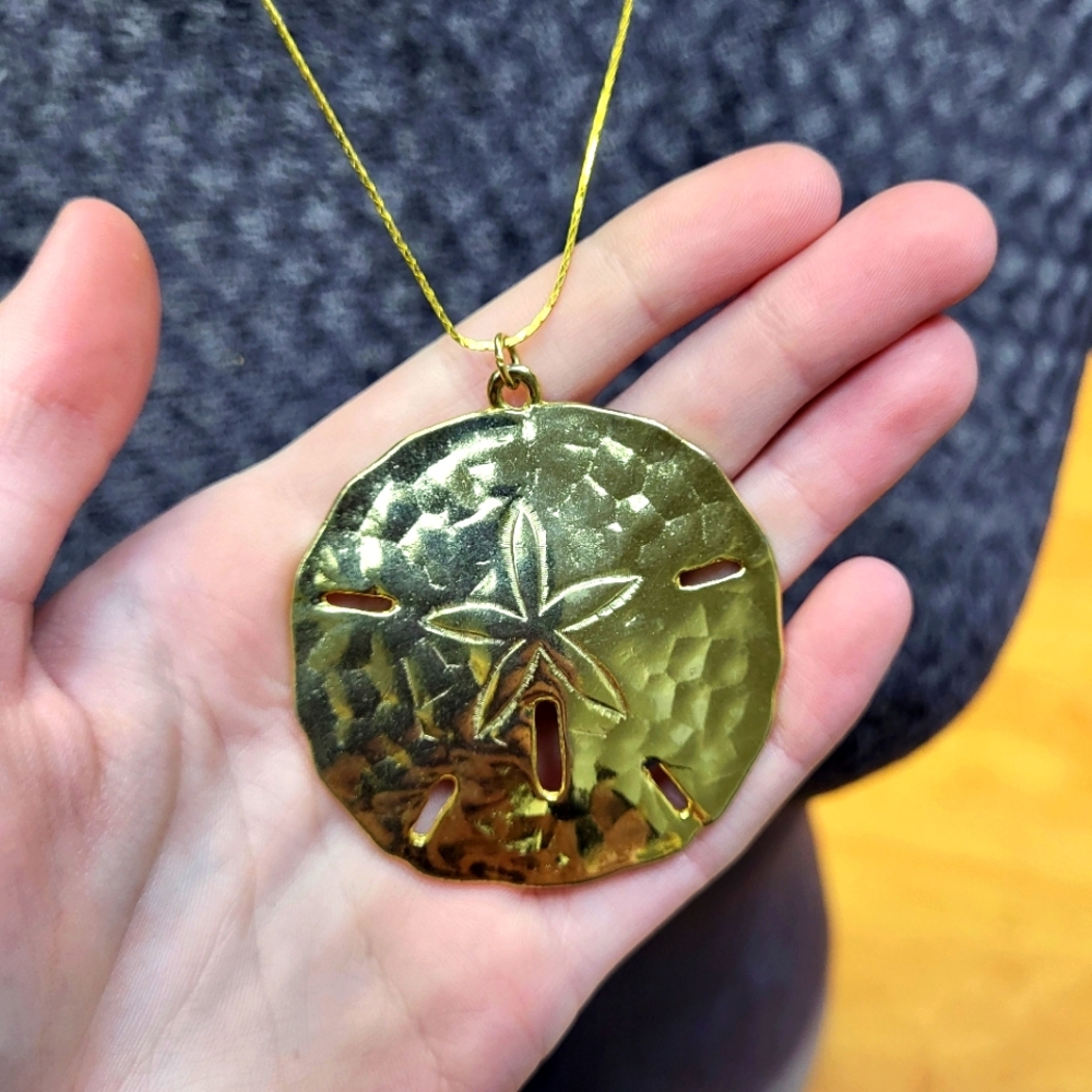 Gold Color Sand Dollar Necklace